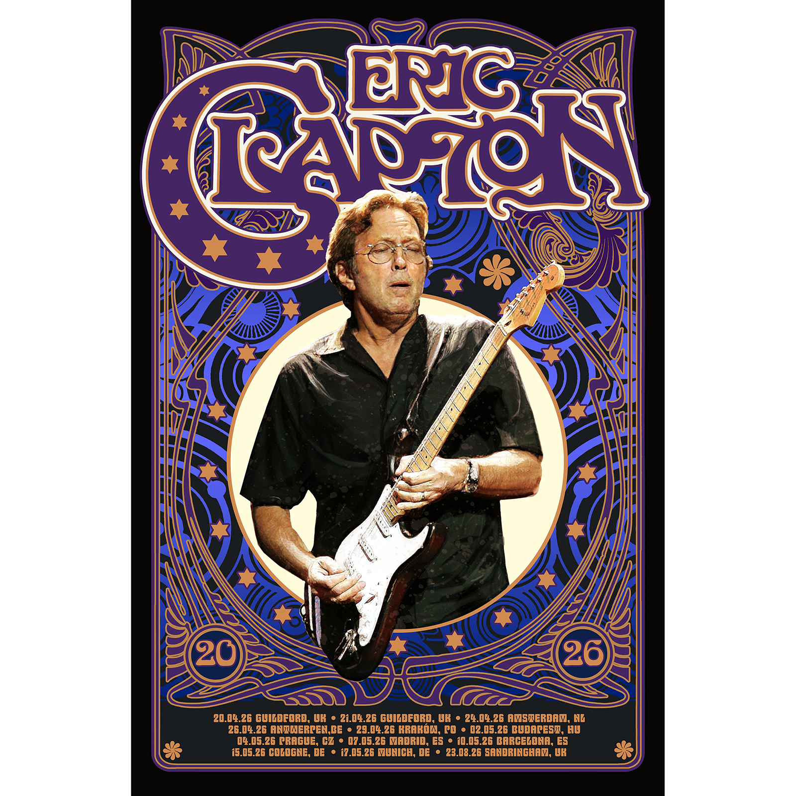 2026 European Tour Poster – Eric Clapton